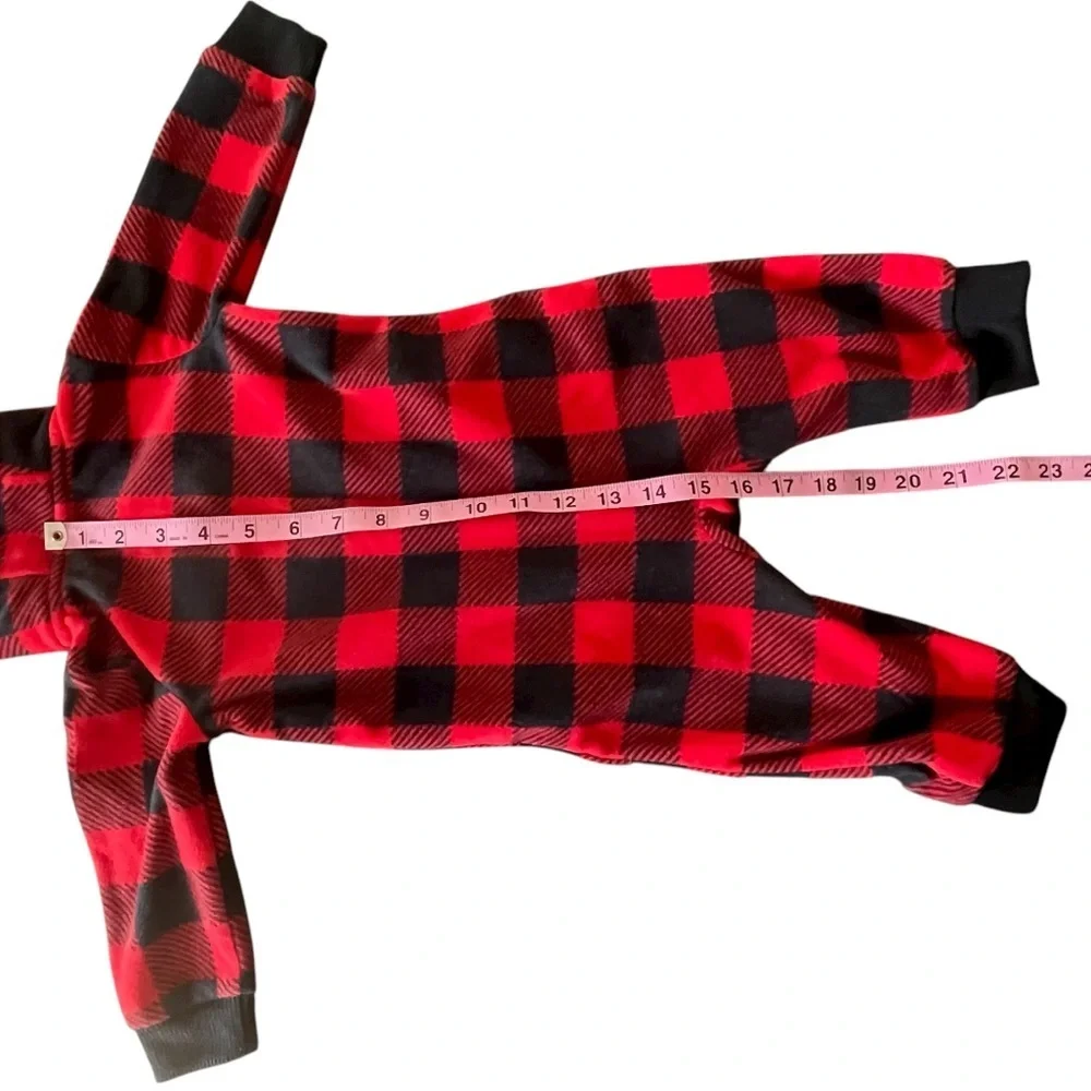 Carter’s Red and Black Plaid Baby One Piece Hoodie.